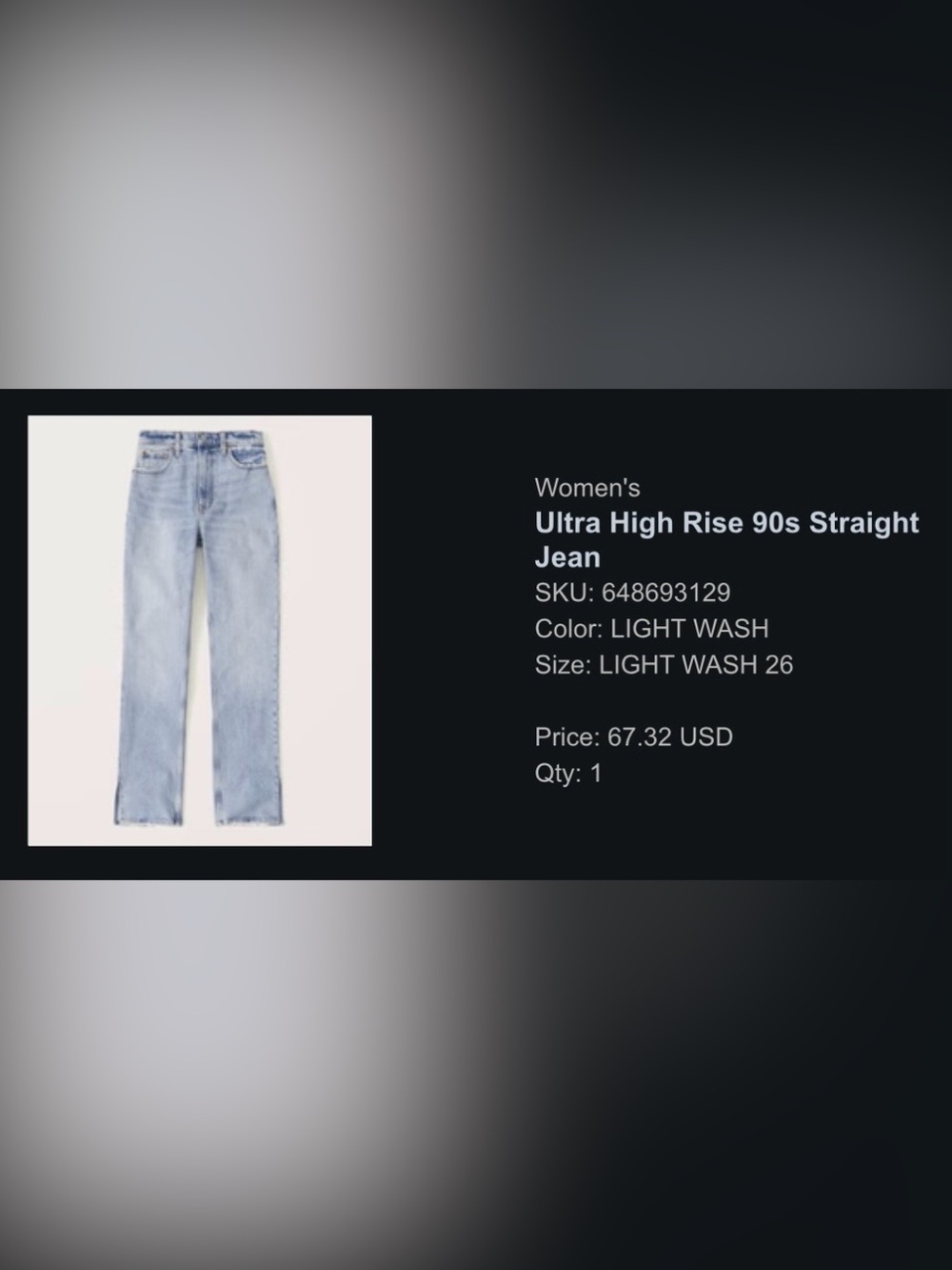 Abercrombie & Fitch Light Blue Denim '90s Straight Ultra High Rise
